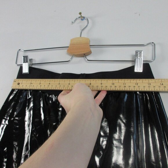 Edikted Vinyl Faux Leather High Rise Trouser Leggings Women L Black Wet Look 246 - Picture 9 of 12